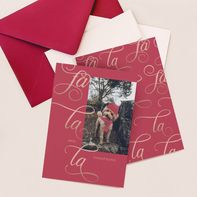 Tarjeta Festiva Fa La Elegant Rosa Calligraphy Dog Scarf (Subido por el creador)