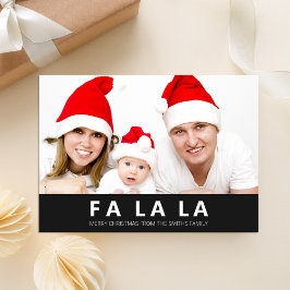 Tarjeta Festiva Fa La La Black Modern Navidades Foto
