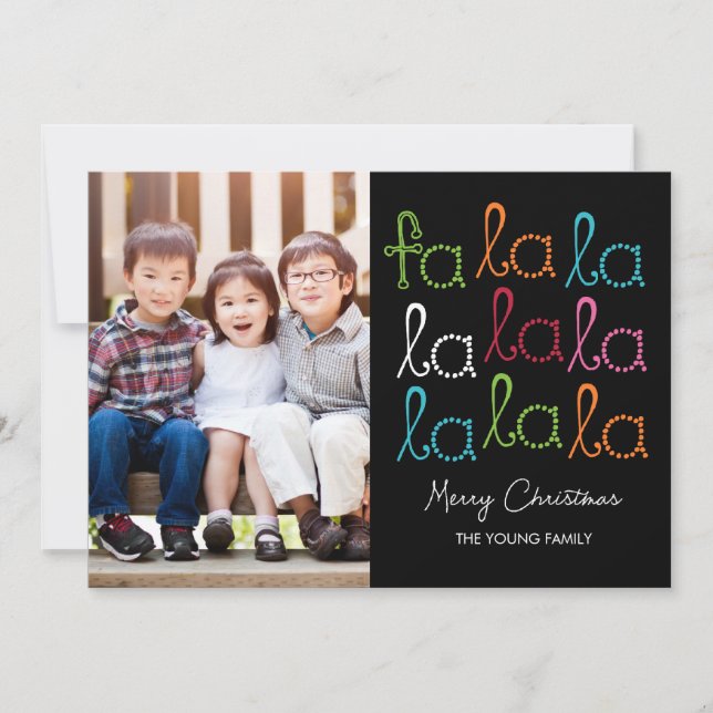 Tarjeta Festiva Fa La La Holiday Photo Cards (Anverso)