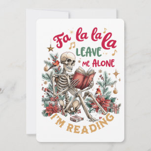 Tarjeta Festiva Fa La La La Déjame en Paz Estoy Leyendo