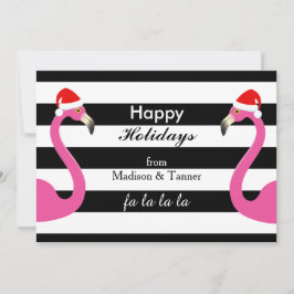 Tarjeta Festiva Fa la la la Flamingo Holiday Card