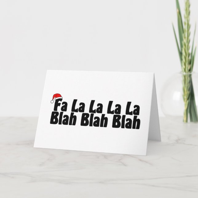 Tarjeta Festiva Fa La La La La Blah Blah Blah (Anverso)
