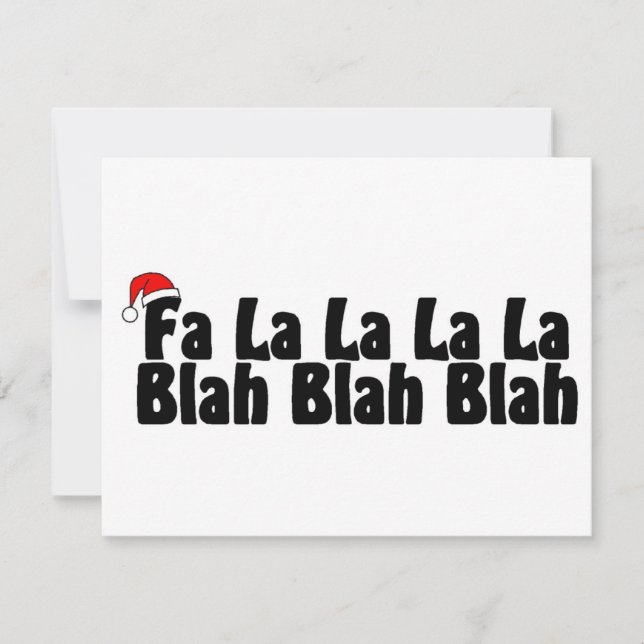 Tarjeta Festiva Fa La La La La Blah Blah Blah Xmas (Anverso)