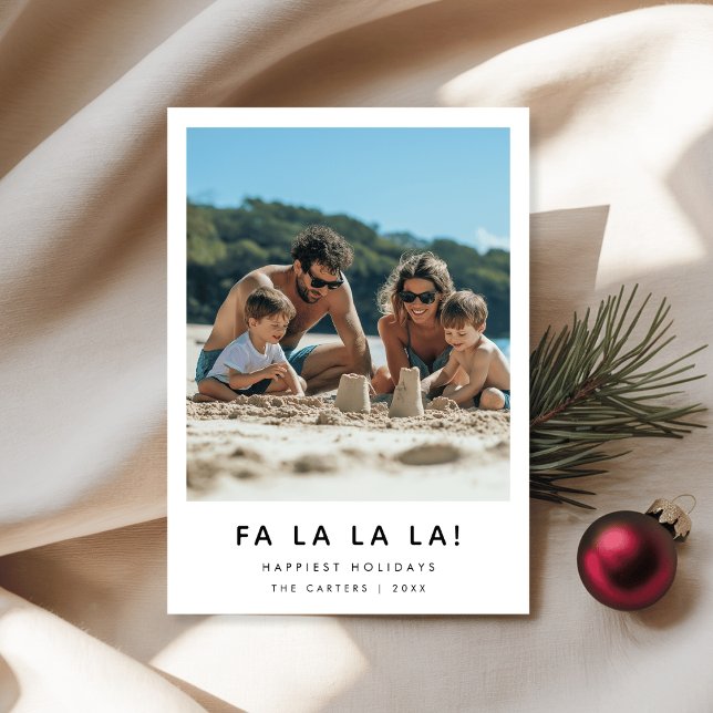 Tarjeta Festiva Fa La La La La La Beach Family Photo Card (Subido por el creador)