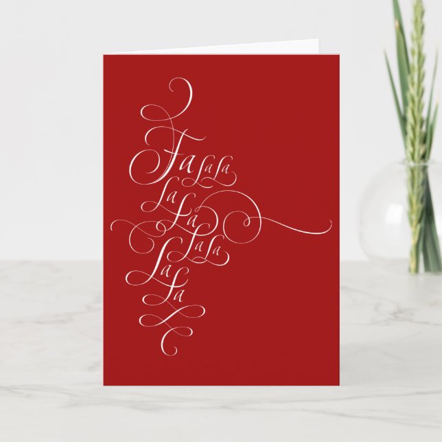 Tarjeta Festiva Fa la la lala - Navidades dejando las cubiertas en (Anverso)