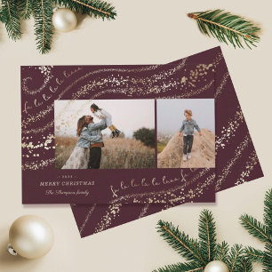 Tarjeta Festiva Fa La La Magical Navidades De Oro Carol Two Photo