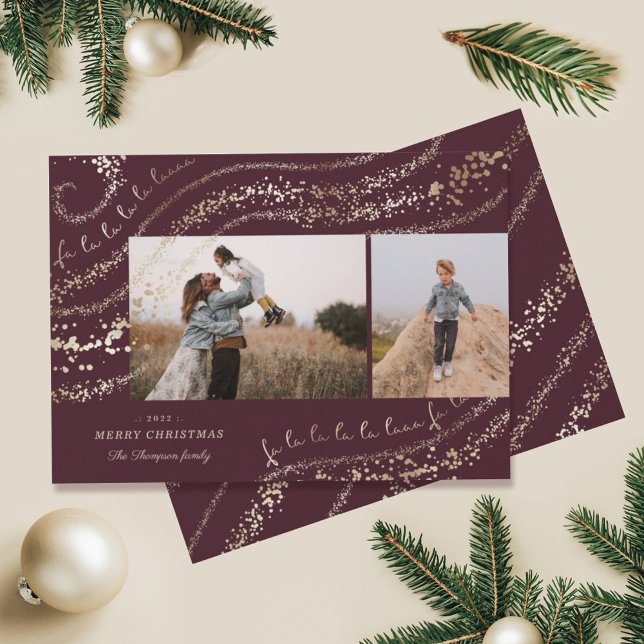 Tarjeta Festiva Fa La La Magical Navidades De Oro Carol Two Photo (Subido por el creador)