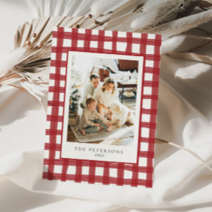 Tarjeta Festiva Fa La La Modern Retro Plantó Fotos Familiares Xmas