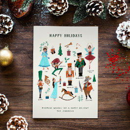 Tarjeta Festiva Fa La La Navidades Bailarina de Baloncesto Nutcrac