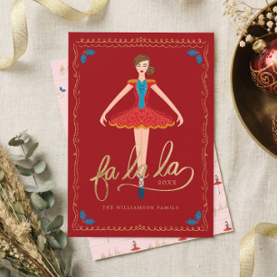 Tarjeta Festiva Fa La La Navidades Candidato al ballet bailarín ro