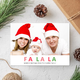 Tarjeta Festiva Fa La La Navidades Colorful Cute Fotografía famili