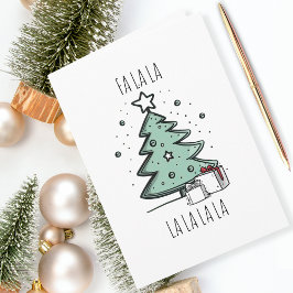Tarjeta Festiva Fa La La Navidades Doodle