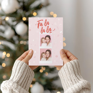 Tarjeta Festiva Fa La La Rubor Foto De Navidades Modernos Rosa