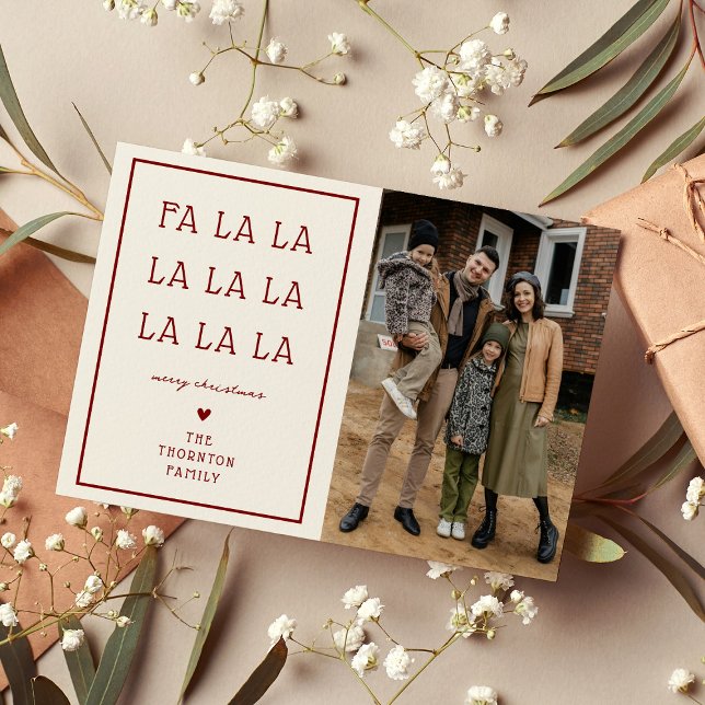 Tarjeta Festiva FA LA LA Simple Photo Christmas (Subido por el creador)