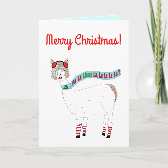 Tarjeta Festiva Fa La Llama La Navidades en blanco dentro (Anverso)