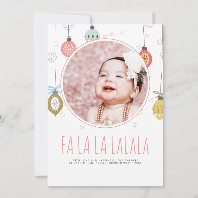 Tarjeta Festiva Fa La Navidades, Divertida A Mano (Anverso)