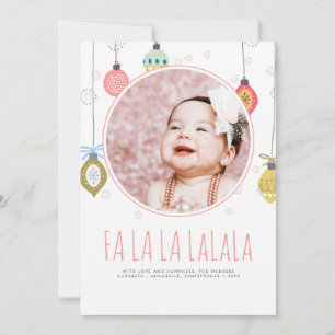 Tarjeta Festiva Fa La Navidades, Divertida A Mano