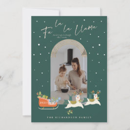 Tarjeta Festiva Fa La Navidades Llama a los renos y a la foto de S