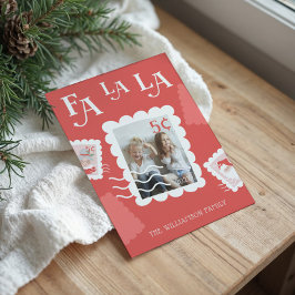 Tarjeta Festiva Fa La Santa Claus Navidades foto de sello de rehen