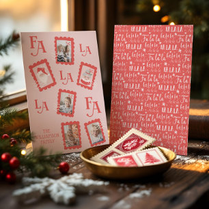 Tarjeta Festiva Fa La Santa Claus Navidades foto de sello de rehen