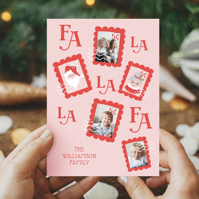 Tarjeta Festiva Fa La Santa Claus Navidades foto de sello de rehen (Subido por el creador)