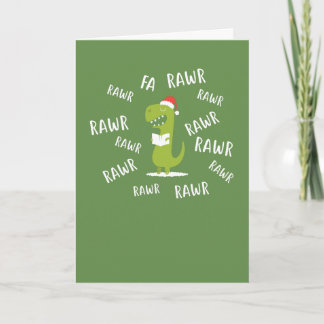 Tarjeta Festiva Fa rawr rawr funny Navidades cantando T-Rex
