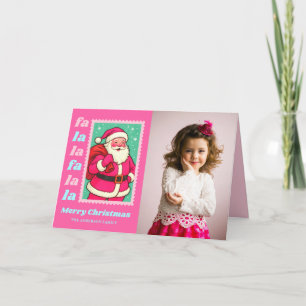 Tarjeta Festiva Fa rosa La La Santa Navidades Foto de estampado de