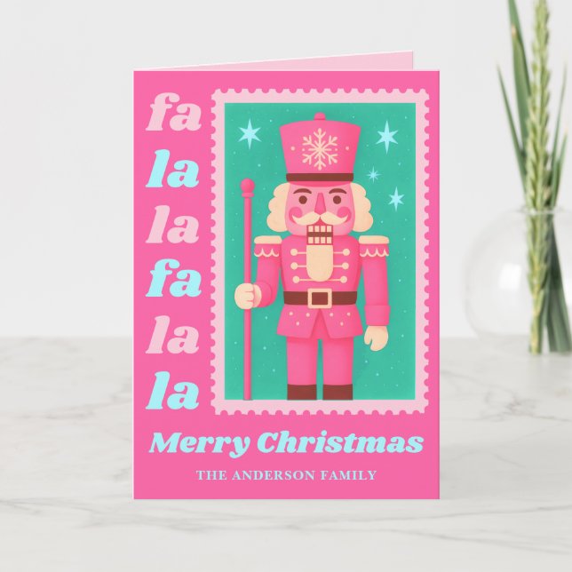 Tarjeta Festiva Fa Rosa La Nutcracker Navidades sello de rehenes (Anverso)