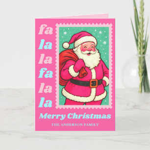 Tarjeta Festiva Fa Rosa La Santa Claus Navidades sello de rehenes