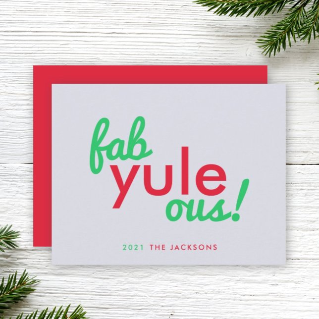 Tarjeta Festiva Fab Yule Ous | Fabulosos Navidades Elegante Fun Fa (Subido por el creador)