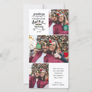 Tarjeta Festiva Fábrica de selfies caprichosos Saludos 3 Fotos