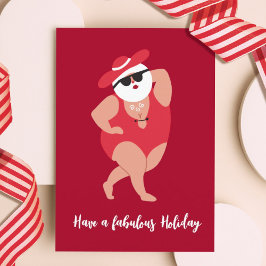 Tarjeta Festiva Fabulous Santa Holiday Card