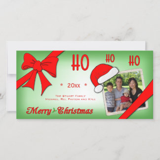 Tarjeta Festiva Faded Green Ho Ho