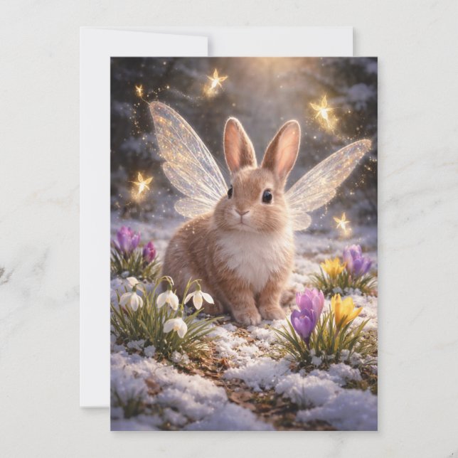 Tarjeta Festiva Fairy Easter Bunny (Anverso)