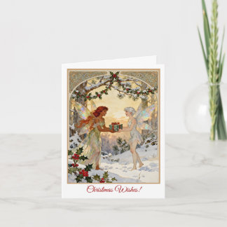 Tarjeta Festiva Fairy Gift Exchange Christmas Card