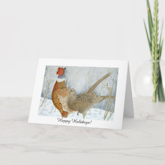 Tarjeta Festiva Faisanes en la nieve (buenas fiestas!)