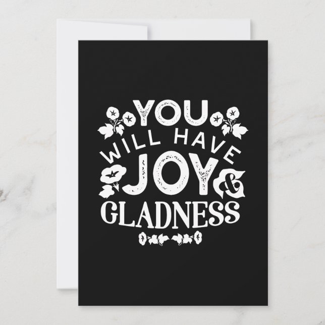 Tarjeta Festiva Faith and Happiness – Joy and Gladness Quotes (Anverso)