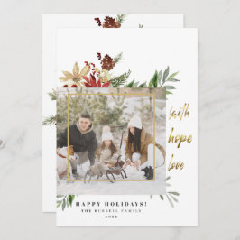 Tarjeta Festiva Faith Hope Love Elegant Two Picture