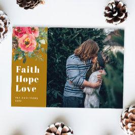 Tarjeta Festiva Faith Hope Love | Foto de Navidades de Mustard Bro