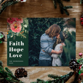 Tarjeta Festiva Faith Hope Love | Foto de Navidades religiosos ver