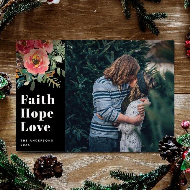 Tarjeta Festiva Faith Hope Love | Navidades de fotografía religios (Subido por el creador)