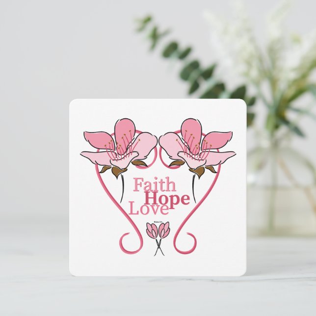 Tarjeta Festiva FaItH, HoPe y LoVe (Anverso de pie)