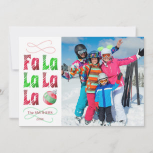 Tarjeta Festiva FaLaLa Acuarela, Saludo Editable en la Parte Poste