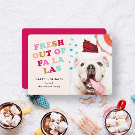 Tarjeta Festiva Falala | Navidades retro Mascota de vacaciones Per