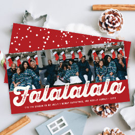 Tarjeta Festiva Falalalala Audaz Script Divertido Navidades Clásic