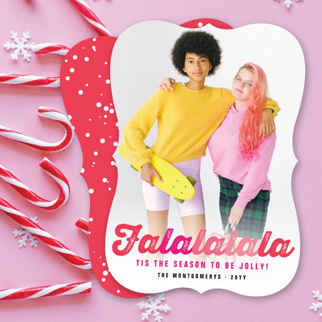 Tarjeta Festiva Falalalala Navidades de diversión con escritura ro (Subido por el creador)
