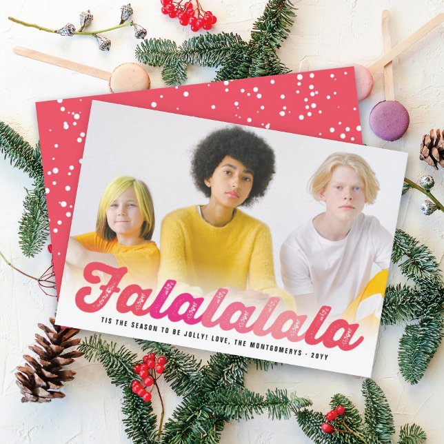 Tarjeta Festiva Falalalala Navidades de diversión con escritura ro (Subido por el creador)