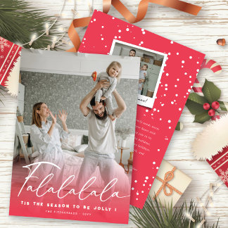 Tarjeta Festiva Falalalala Navidades rosados guión divertido foto