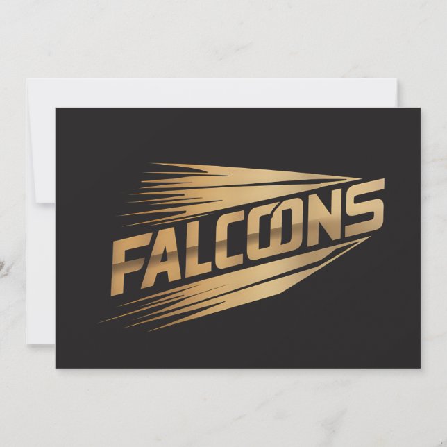 Tarjeta Festiva Falcons Golden Speed Typography Design (Anverso)