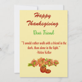 Tarjeta Festiva Fall Fall Pumpkins Floral Art Green Card